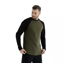 Мужская футболка с длинными рукавами Teamv Long Slive Хаки с черным