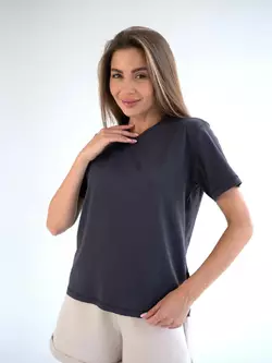 Женская хлопковая футболка Teamv Базовая Пепельная