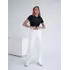 Женские прямые брюки Teamv COTON TWILL Белые