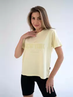 Женская хлопковая футболка Teamv New York Лимонная